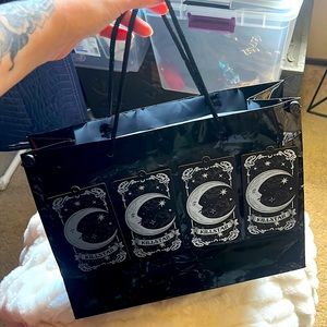 One of a kind Killstar gift bag storage uncycled DIY purse moth moon gothic